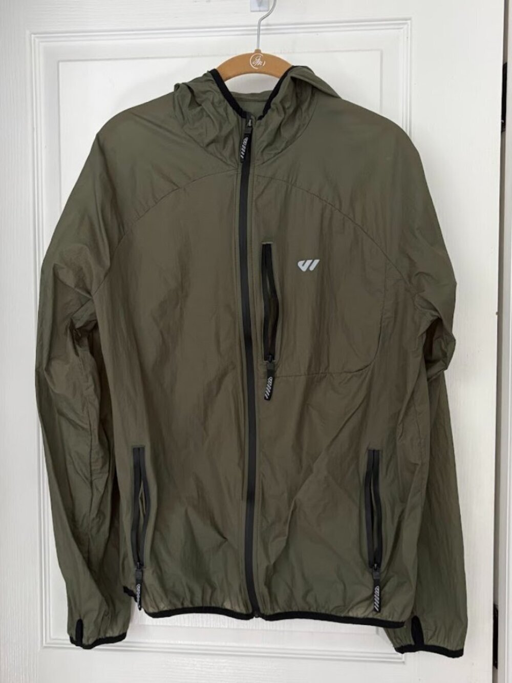 Wulibike Lightweight Windbreaker Pockets Hoodie Full Zip Packable Jacket
